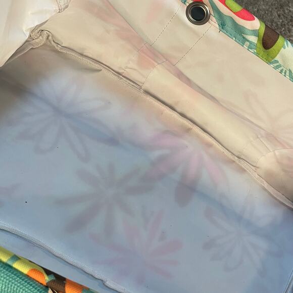 Thirty One Deluxe Utility Tote Daisy Craze Organizer Car Trunk Floral Collapse - Picture 10 of 11